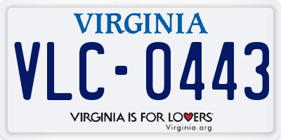 VA license plate VLC0443