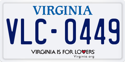 VA license plate VLC0449