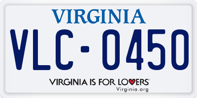 VA license plate VLC0450