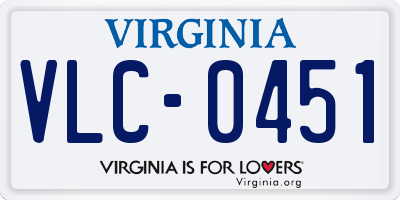VA license plate VLC0451