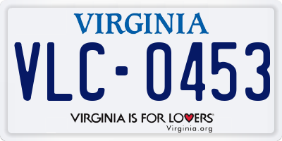 VA license plate VLC0453