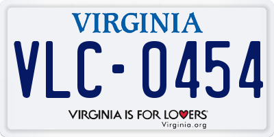VA license plate VLC0454