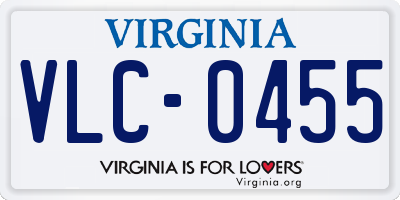 VA license plate VLC0455