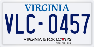 VA license plate VLC0457