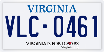 VA license plate VLC0461