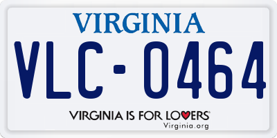 VA license plate VLC0464