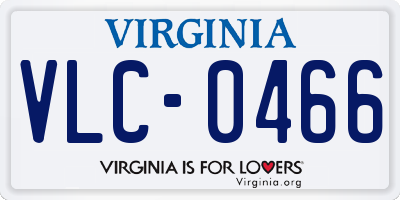 VA license plate VLC0466