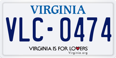 VA license plate VLC0474