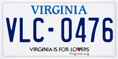 VA license plate VLC0476