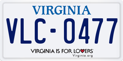 VA license plate VLC0477