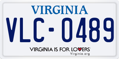 VA license plate VLC0489