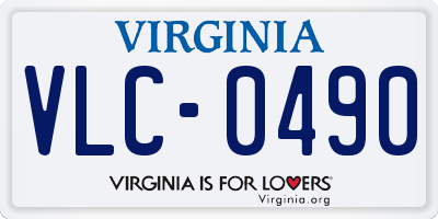 VA license plate VLC0490