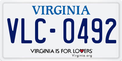 VA license plate VLC0492