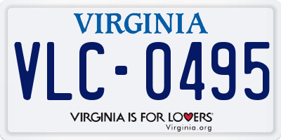 VA license plate VLC0495