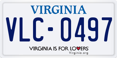 VA license plate VLC0497