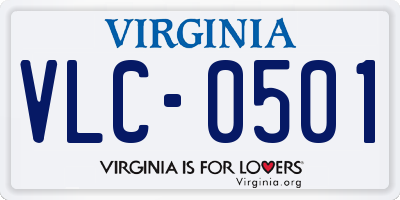 VA license plate VLC0501