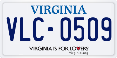 VA license plate VLC0509