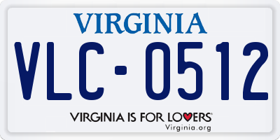 VA license plate VLC0512