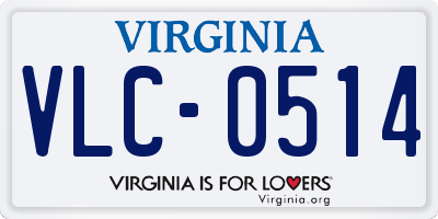 VA license plate VLC0514