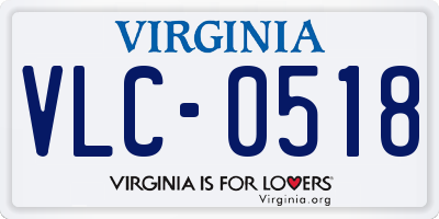 VA license plate VLC0518