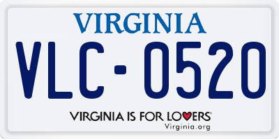 VA license plate VLC0520