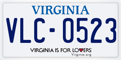 VA license plate VLC0523