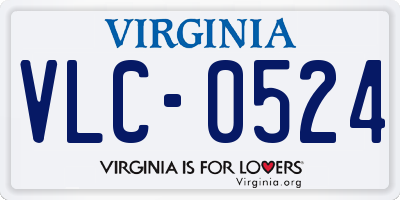 VA license plate VLC0524