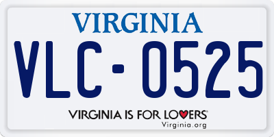 VA license plate VLC0525