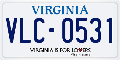 VA license plate VLC0531