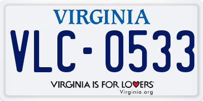 VA license plate VLC0533