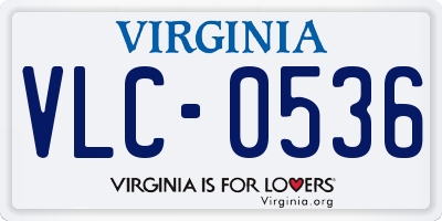 VA license plate VLC0536