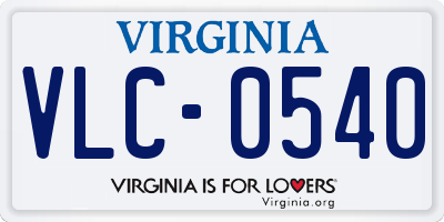 VA license plate VLC0540