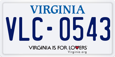 VA license plate VLC0543
