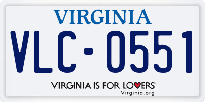 VA license plate VLC0551