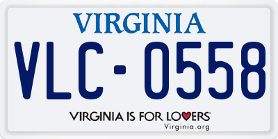 VA license plate VLC0558