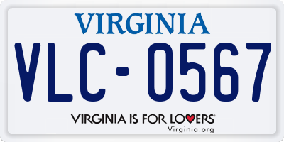 VA license plate VLC0567
