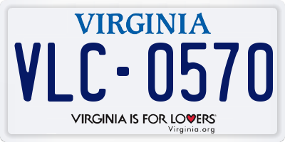 VA license plate VLC0570
