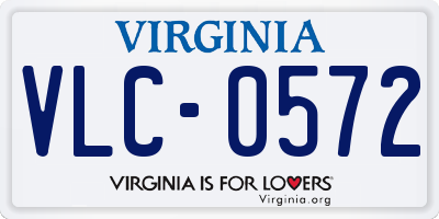 VA license plate VLC0572