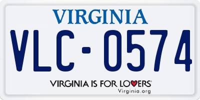 VA license plate VLC0574