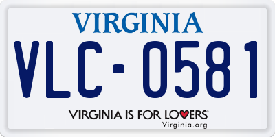 VA license plate VLC0581