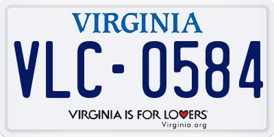 VA license plate VLC0584