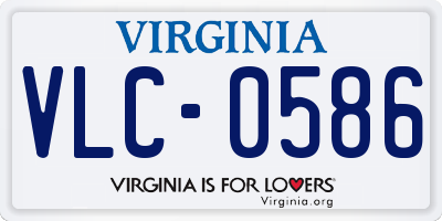 VA license plate VLC0586