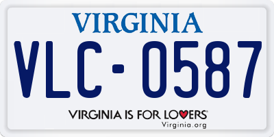 VA license plate VLC0587