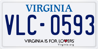 VA license plate VLC0593