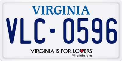 VA license plate VLC0596