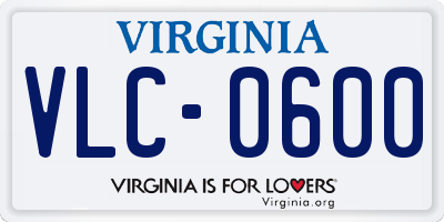 VA license plate VLC0600