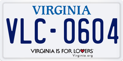 VA license plate VLC0604