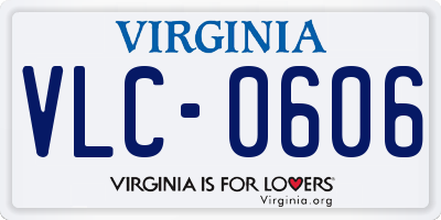 VA license plate VLC0606