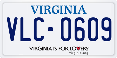 VA license plate VLC0609