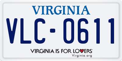 VA license plate VLC0611